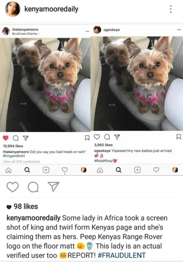 Oge Okoye busted for tagging someone else